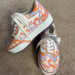 Vans Old Skool Stackform UV Ink Peace Platform Sneakers US Mens 3.5 US Women 5